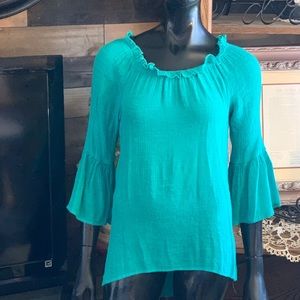 “FORGOTTEN GRACE” Teal Color Top Size M. NWOT